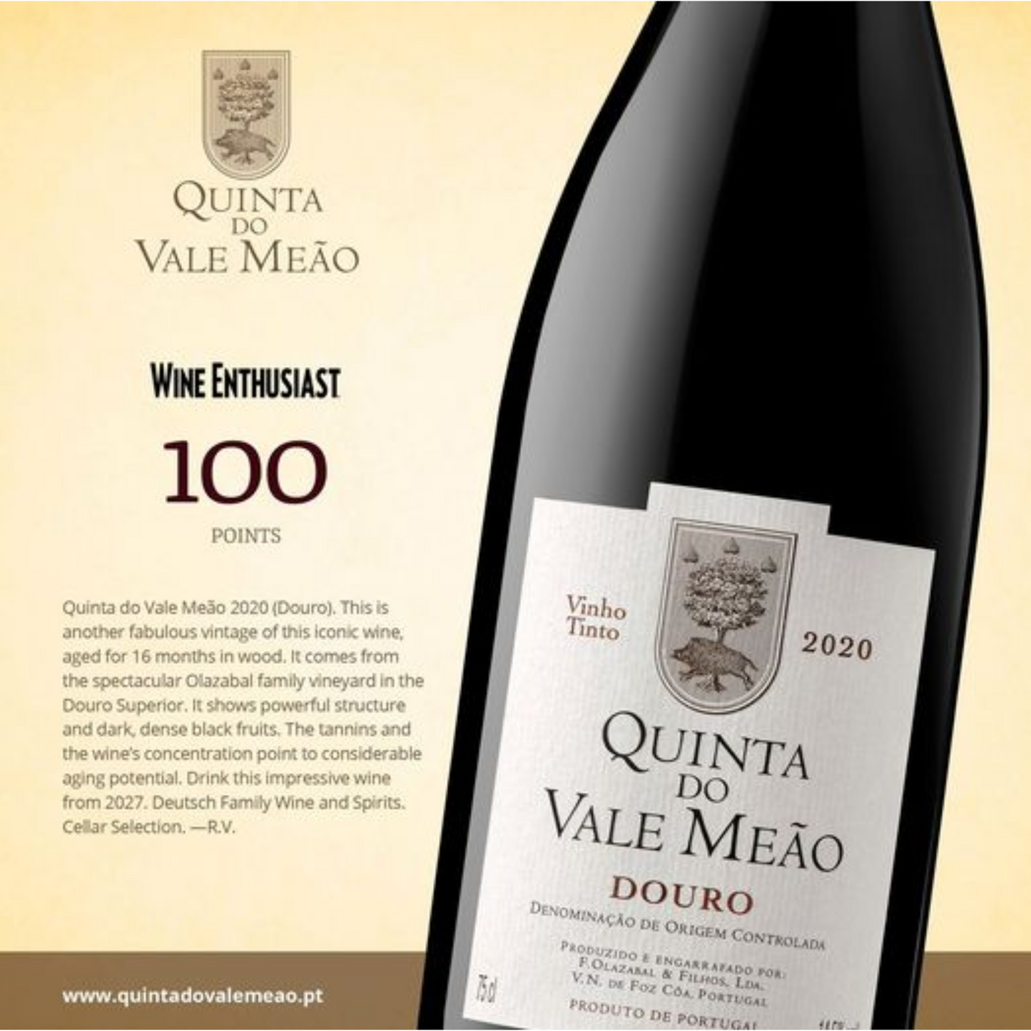 QUINTA DO VALE MEÃO TINTO 2020 0.75