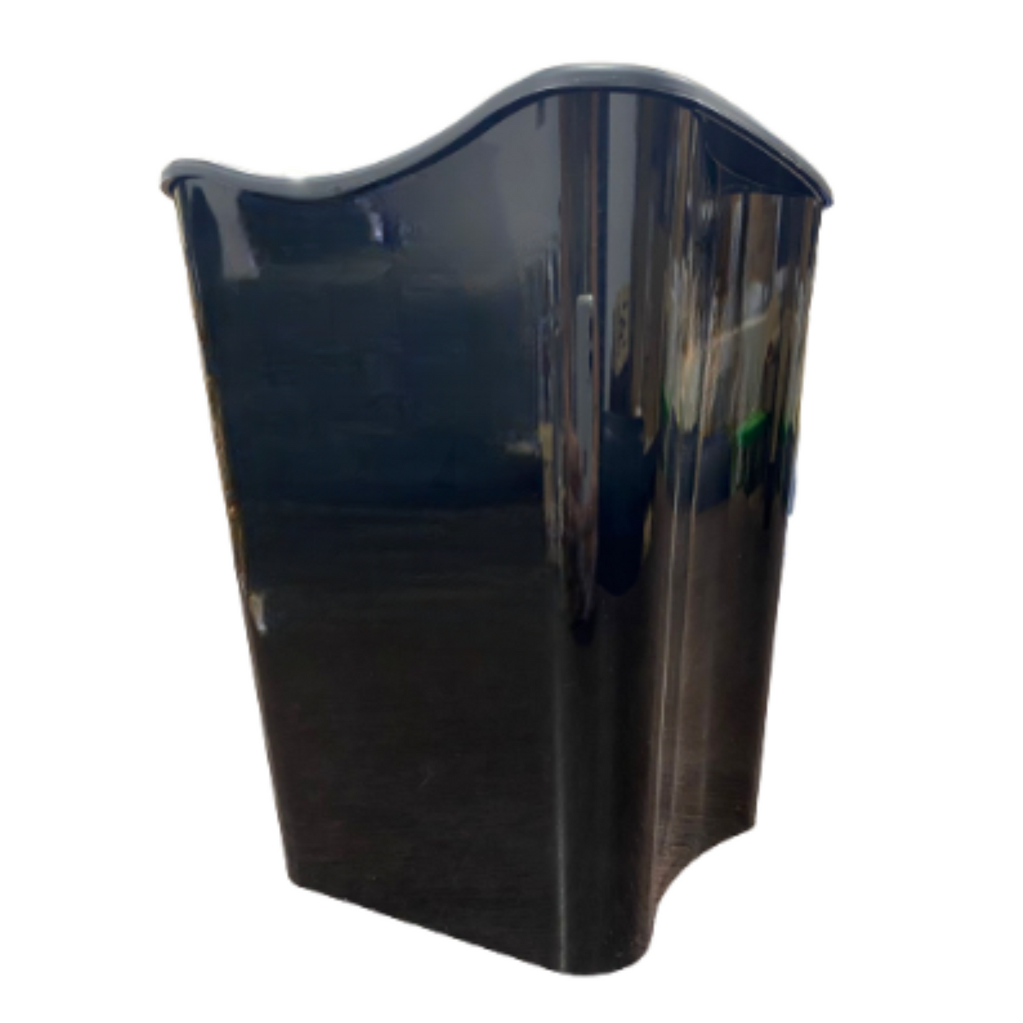 CUSPIDEIRA PARA PROVAS VÍNICAS em plástico preto, ideal para eliminação discreta de restos de vinho.