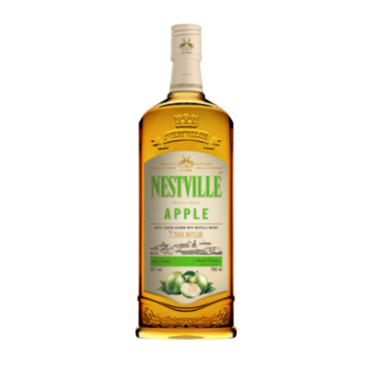 LICOR DE MAÇÃ NESTVILLE APPLE LIQUEUR 0.70L em embalagem destacada com design elegante.