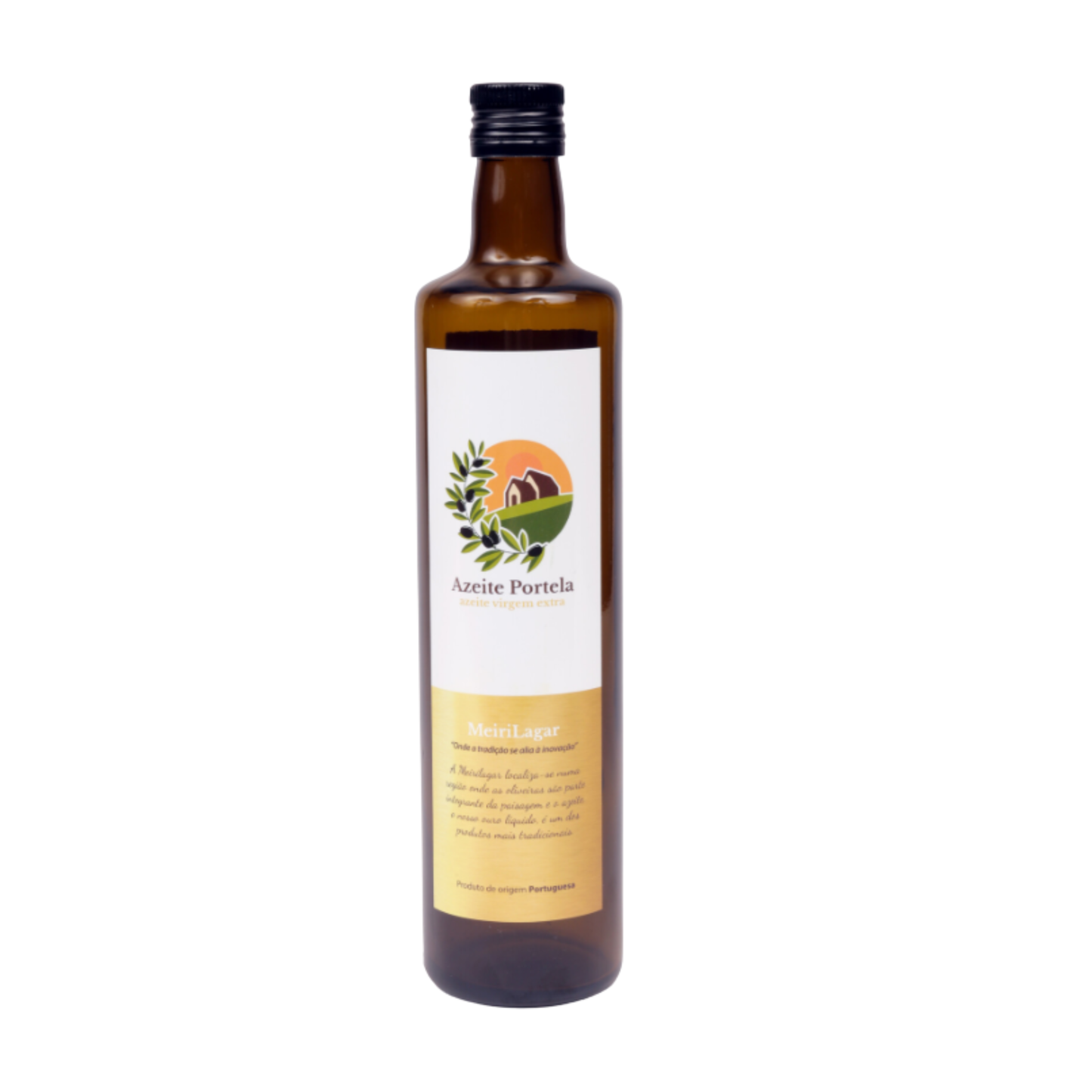Azeite Portela Virgem Extra 750ml em garrafa de vidro, de qualidade superior e notas frutadas.