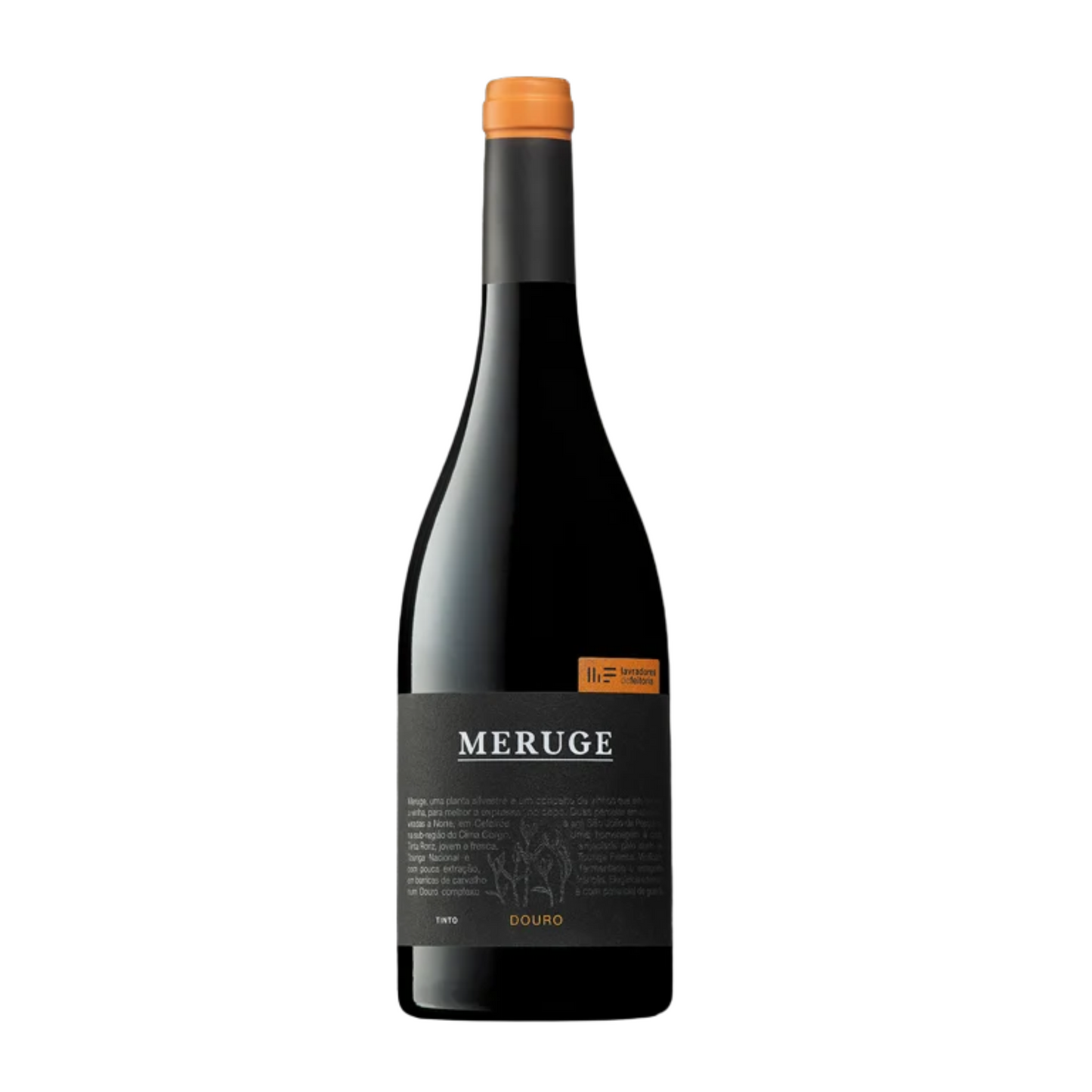 Lavradores de Feitoria Meruge Tinto 0.75, vinho da região do Douro, com uvas Tinta Roriz e Touriga Nacional.