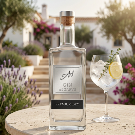 Gin Algarve Premium Dry em ambiente comercial