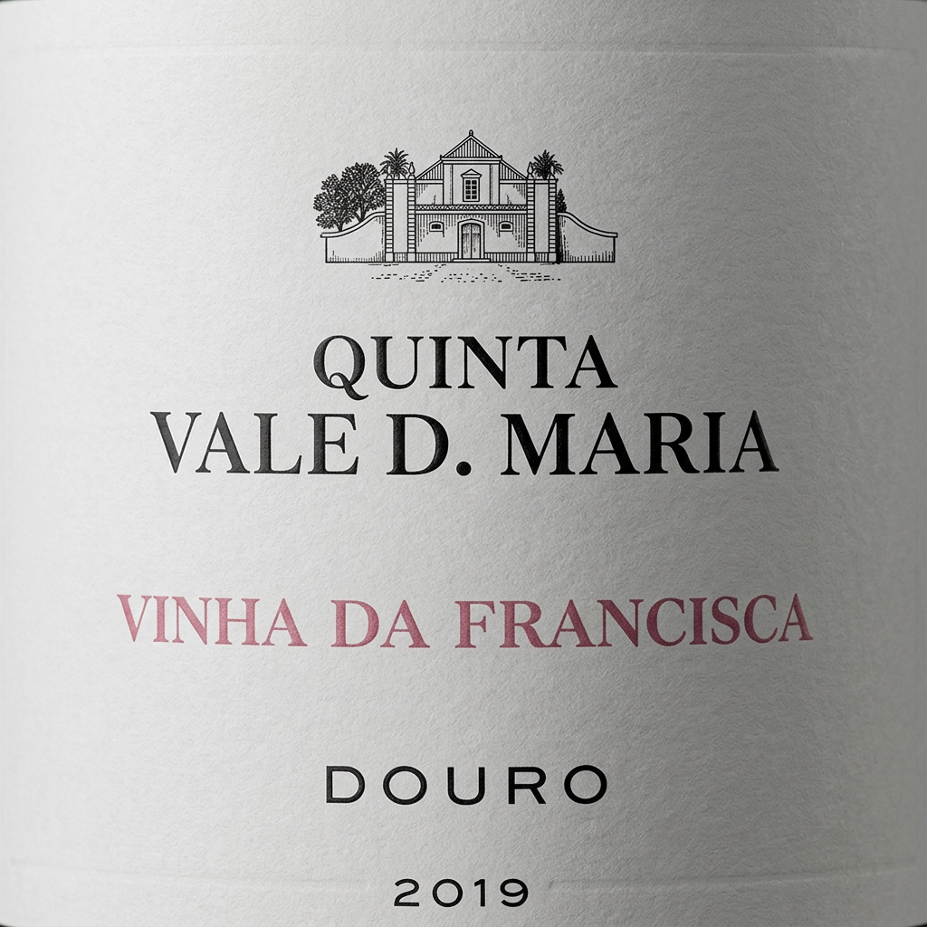 Pormenor do rótulo do Vinha da Francisca