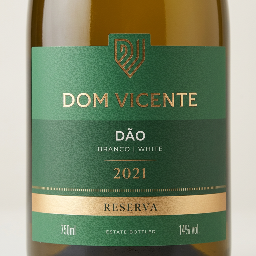 Pormenor do rótulo Dom Vicente Reserva Branco