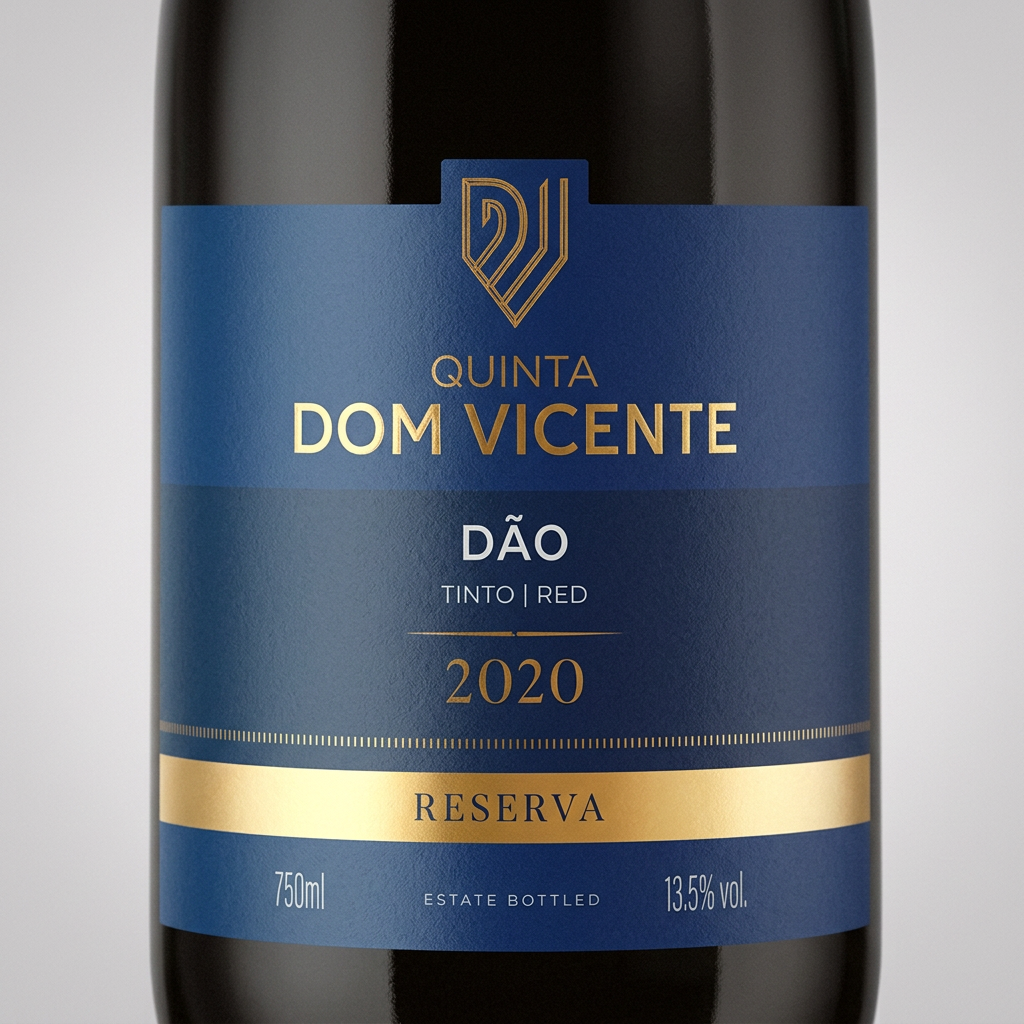 Pormenor do rótulo Dom Vicente Reserva Tinto