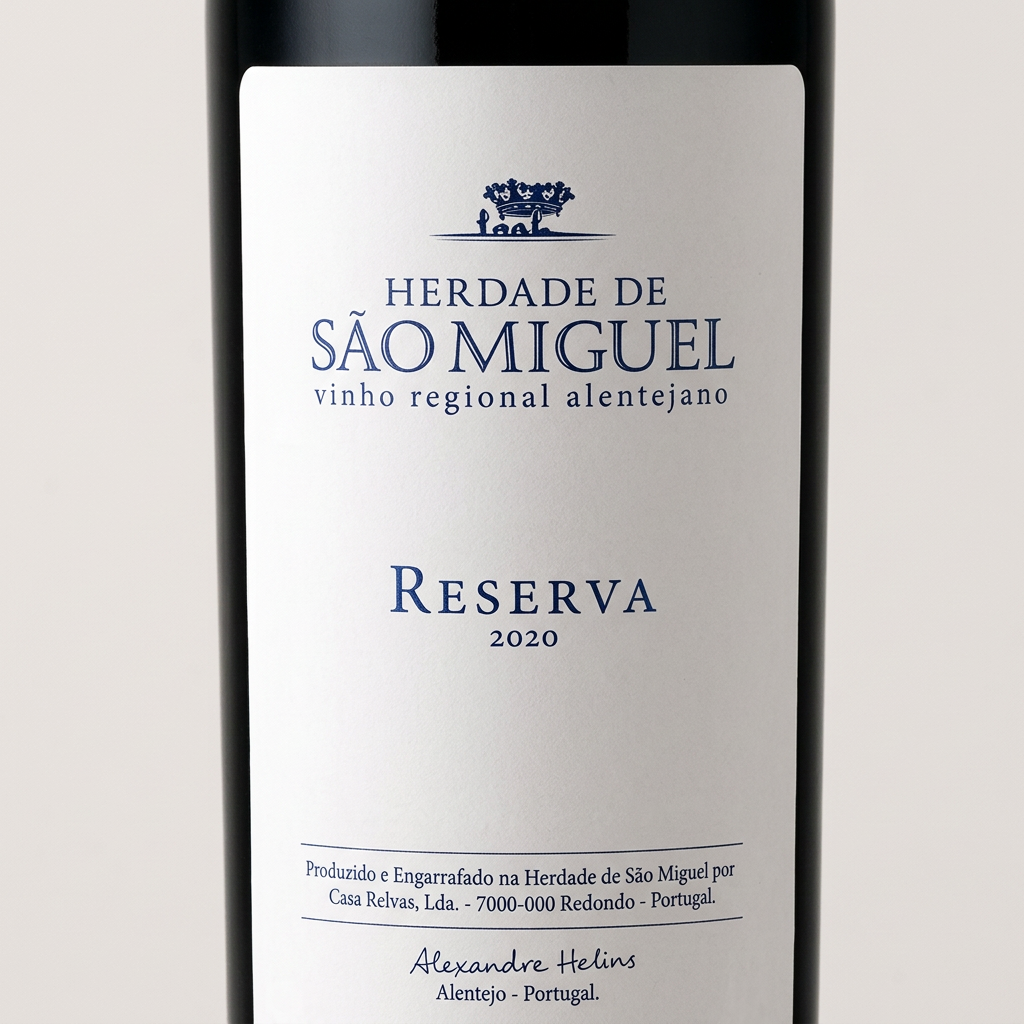 Pormenor do rótulo Herdade de São Miguel Reserva Tinto