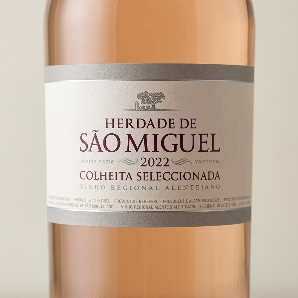 Pormenor do rótulo Herdade de São Miguel Rosé