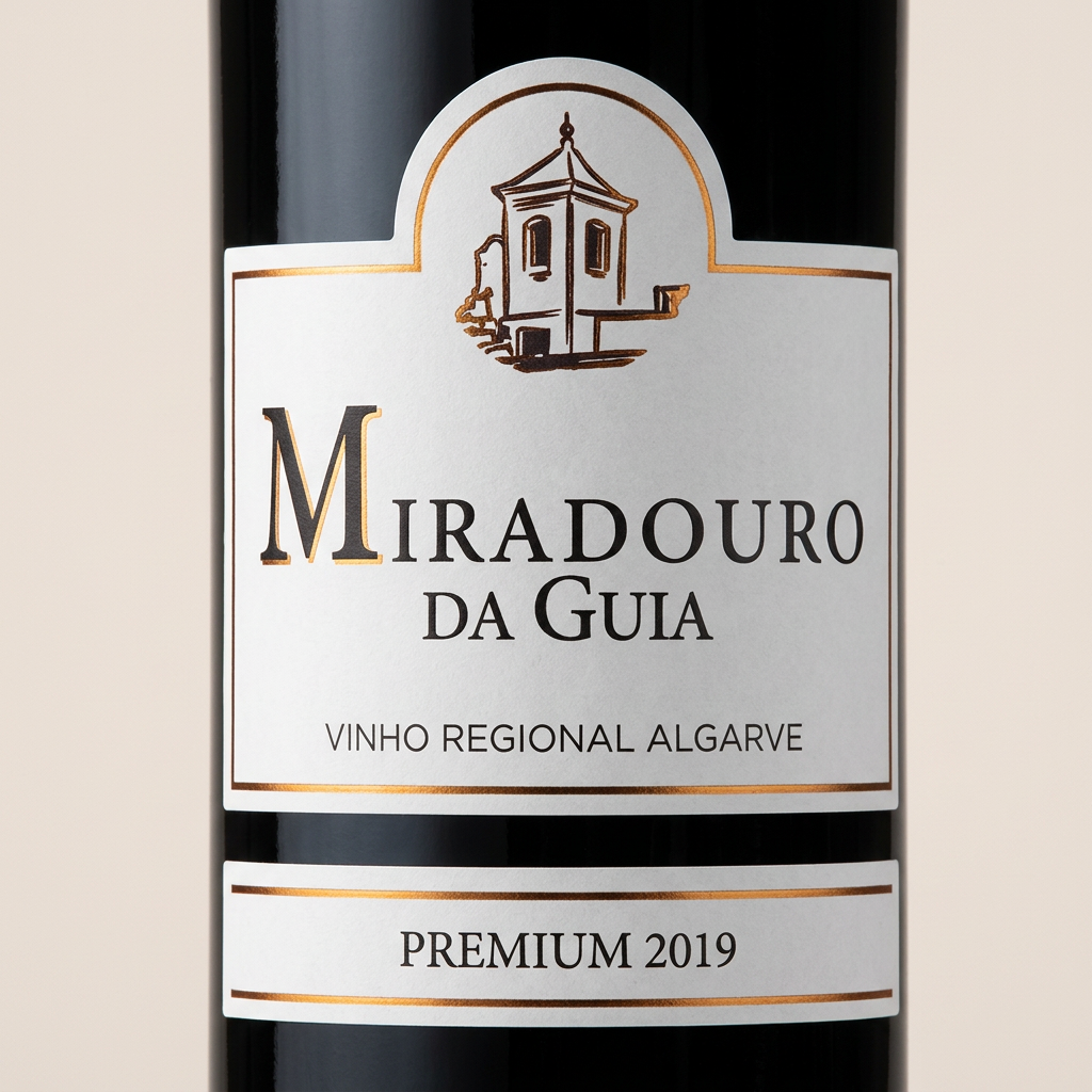 Pormenor do rótulo Miradouro da Guia Tinto