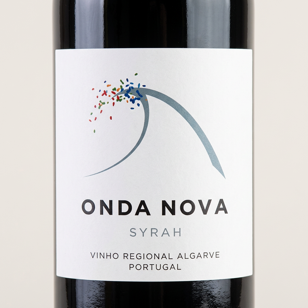 Pormenor do rótulo Onda Nova Syrah