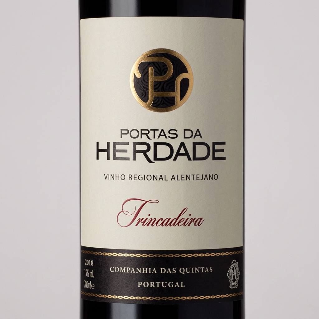 Pormenor do rótulo Portas da Herdade Trincadeira