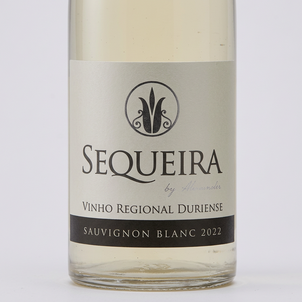 Pormenor do rótulo Sequeira Sauvignon Blanc