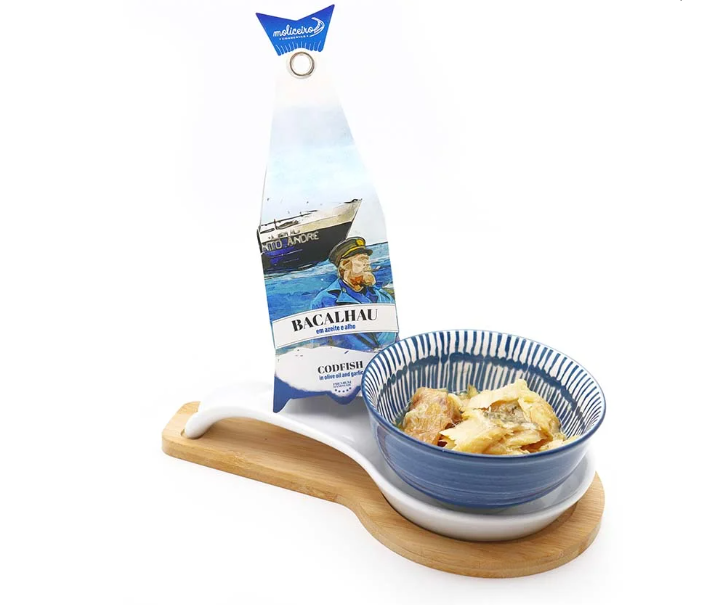MOLICEIRO CONSERVA DE BACALHAU EM AZEITE E ALHO 120 g
