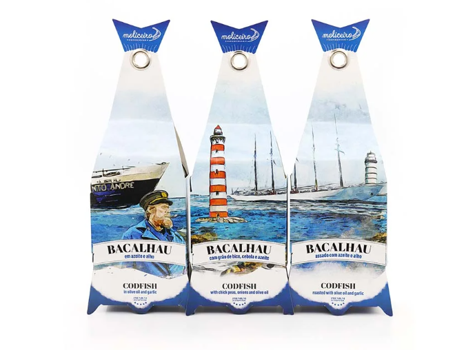 MOLICEIRO CONSERVA DE BACALHAU EM AZEITE E ALHO 120 g