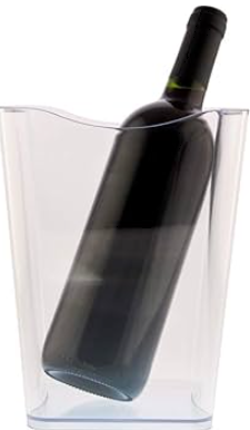 Translucent individual frapé with a bottle of wine, perfect for elegant beverage presentation at events.
