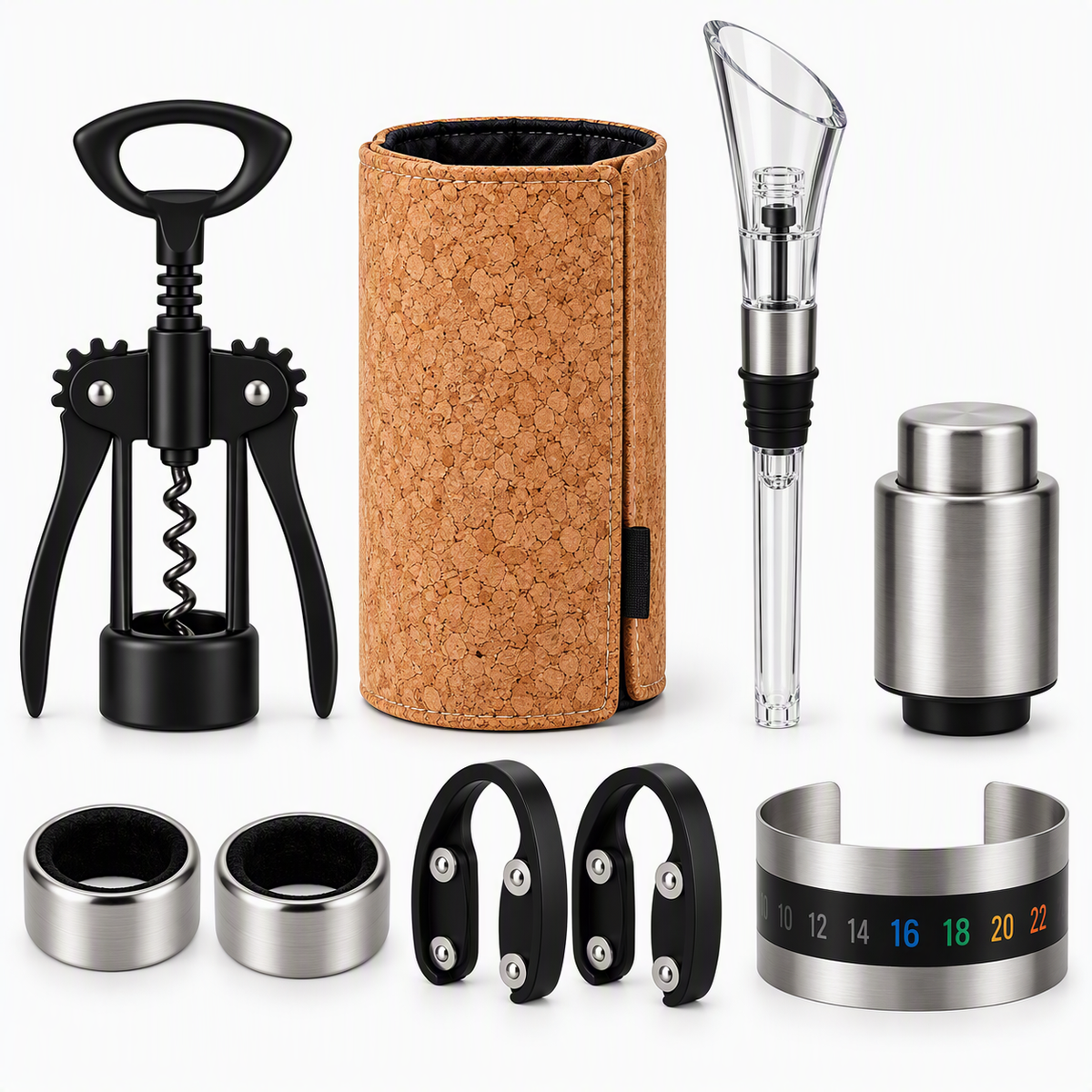 Kit Completo de Acessórios para Vinho com 9 Peças Essenciais