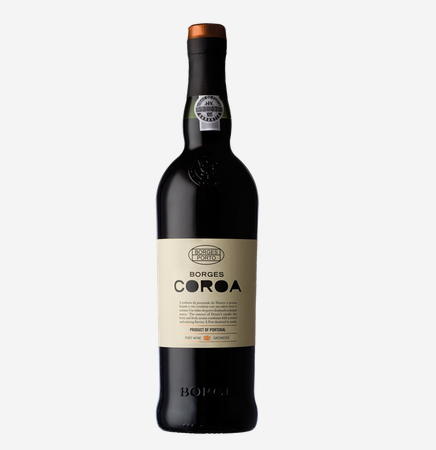 VINHO DO PORTO BORGES COROA TAWNY 0.75 em garrafa de vidro com rótulo distintivo.