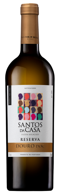SANTOS DA CASA RESERVA VINHO BRANCO 0.75 - Garrafa de vinho branco portuguesa, DOC Douro.