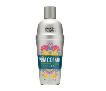 COCKTAIL SHAKE N SERVE PINA COLADA 0.70 - Garrafa de cocktail pronta para servir.