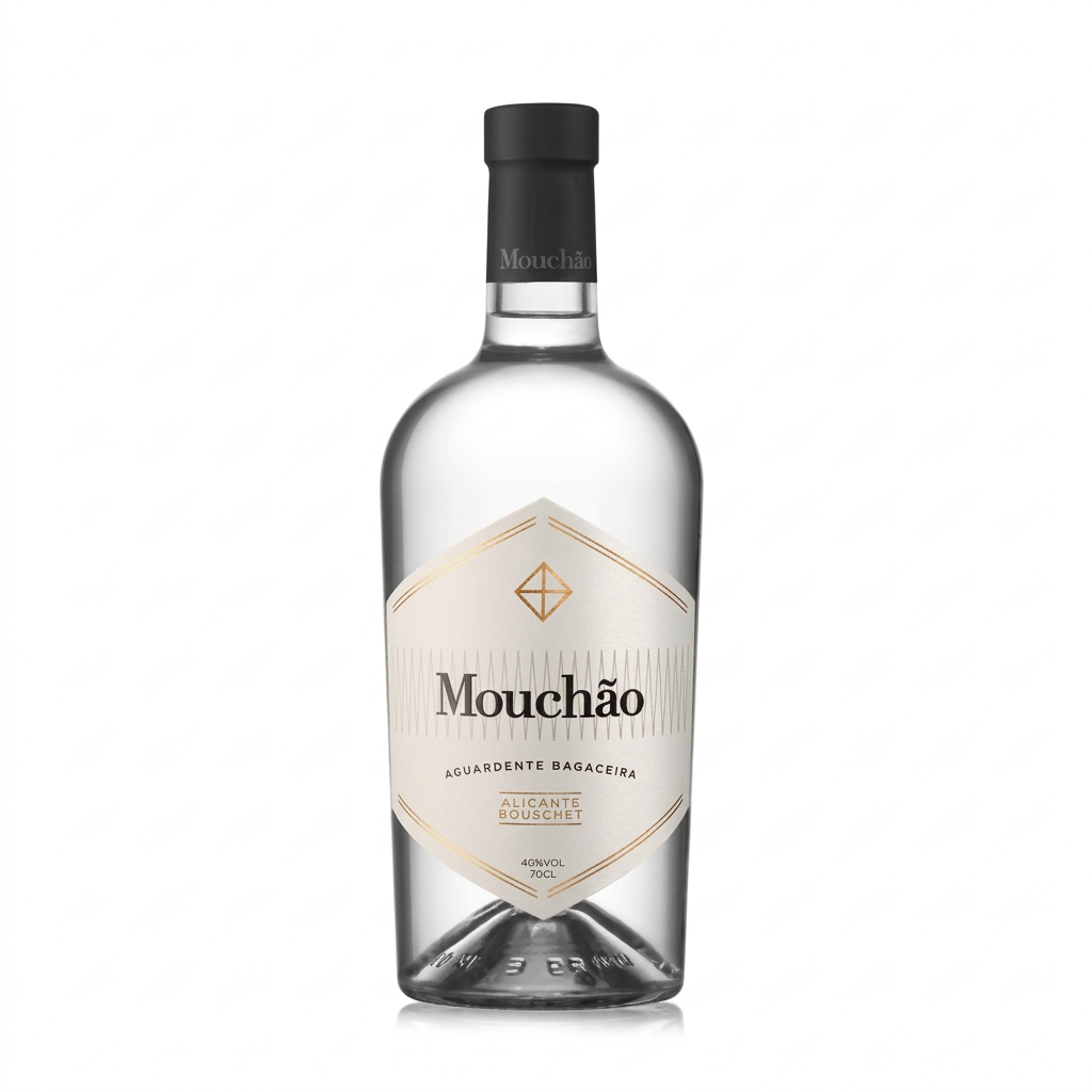 Aguardente Bagaceira Mouchão em fundo branco