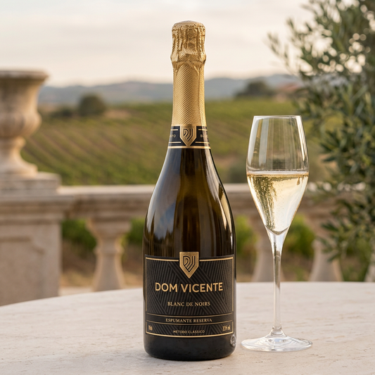 Dom Vicente Blanc de Noirs em ambiente comercial