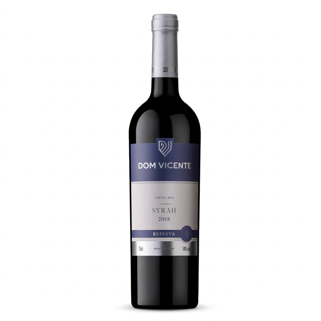Dom Vicente Syrah Reserva em fundo branco