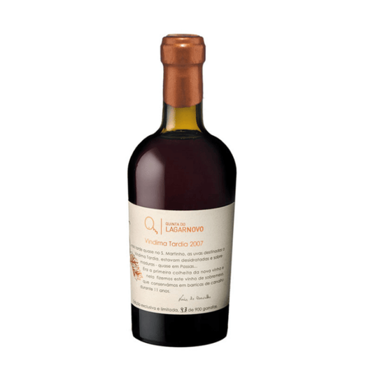Quinta do Lagar Novo Vindima Tardia 0.375 garrafa de vinho com rótulo e tampa de cortiça