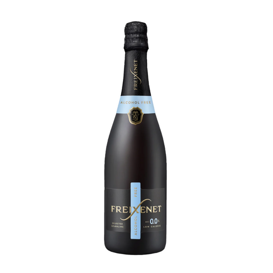 Espumante Freixenet Cordon Negro Sem Álcool 0.75, garrafa de espumante sem álcool com rótulo distinto.