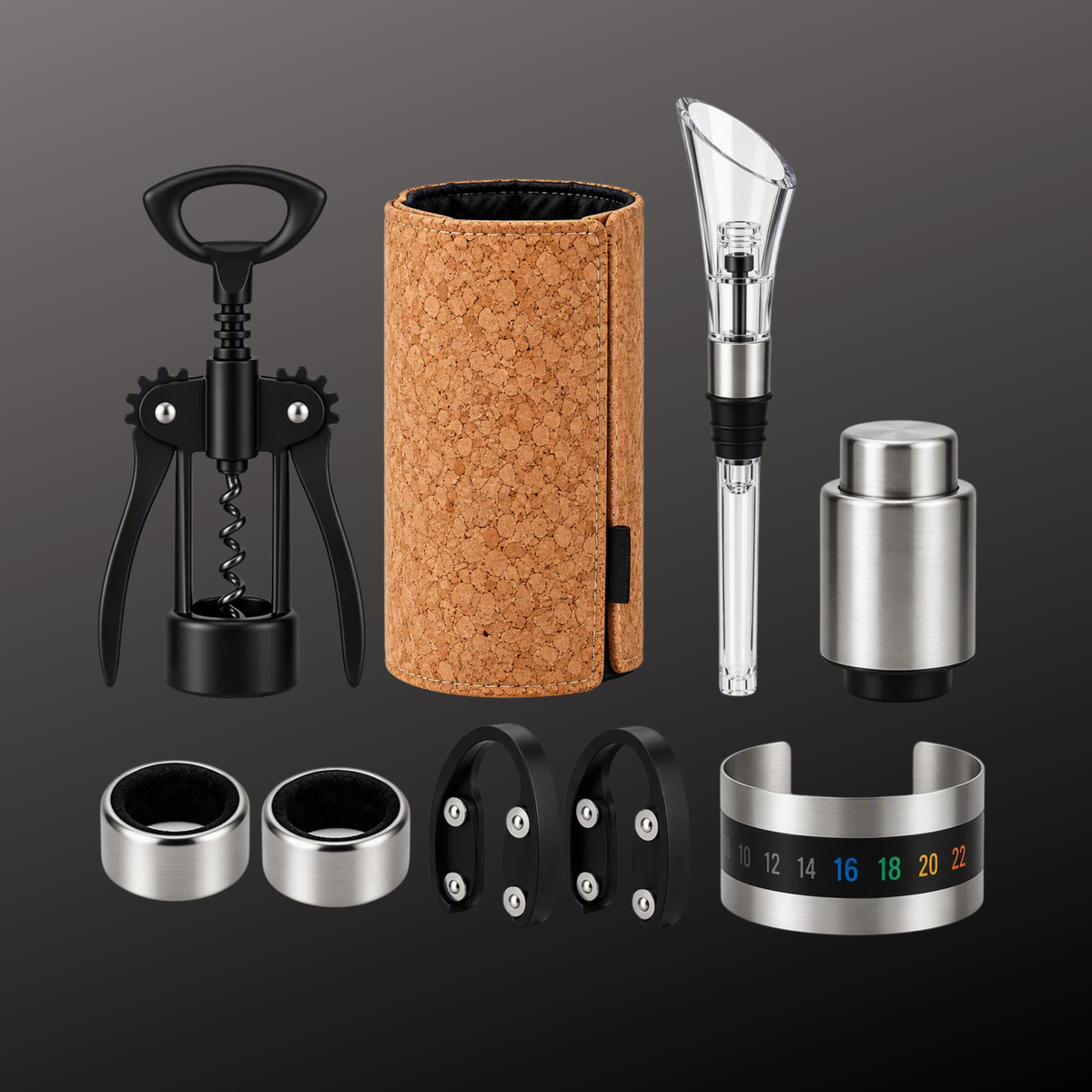 Kit Completo de Acessórios para Vinho com 9 Peças Essenciais