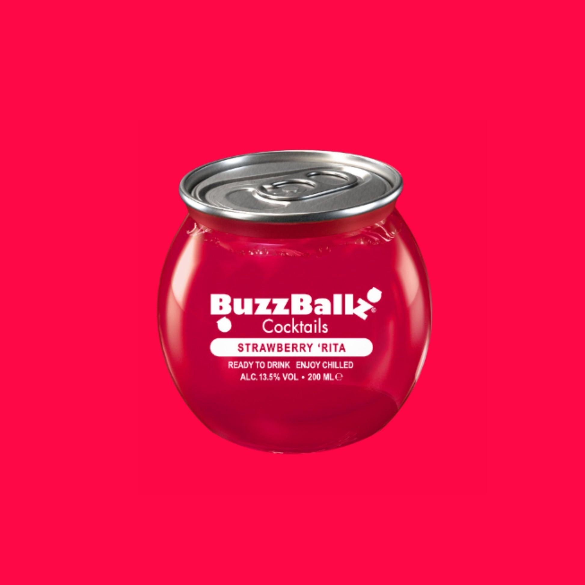 BUZZBALLZ Cocktail Stramberry 'Rita 0.20L em lata, cocktail pronto a beber com teor alcoólico de 13.5%.