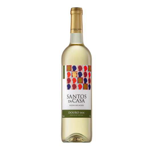 SANTOS DA CASA COLHEITA VINHO BRANCO 0.75, garrafa de vinho branco DOC Douro, produzido em Portugal.