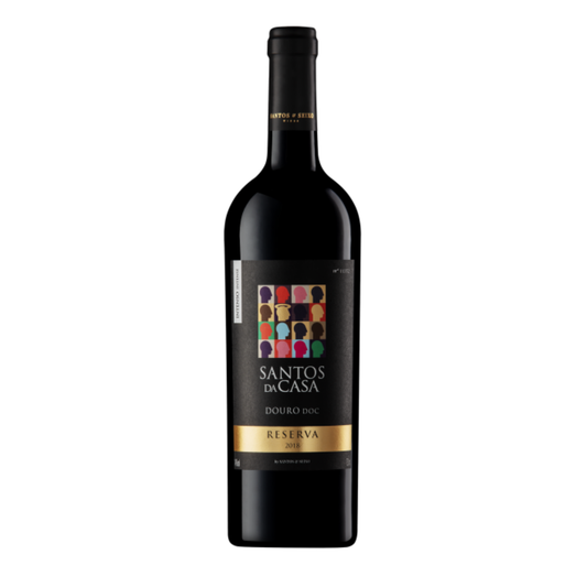 SANTOS DA CASA RESERVA VINHO TINTO 0.75, garrafa de vinho tinto Douro DOC, produtor Santos & Seixo Lda, safra 2018.