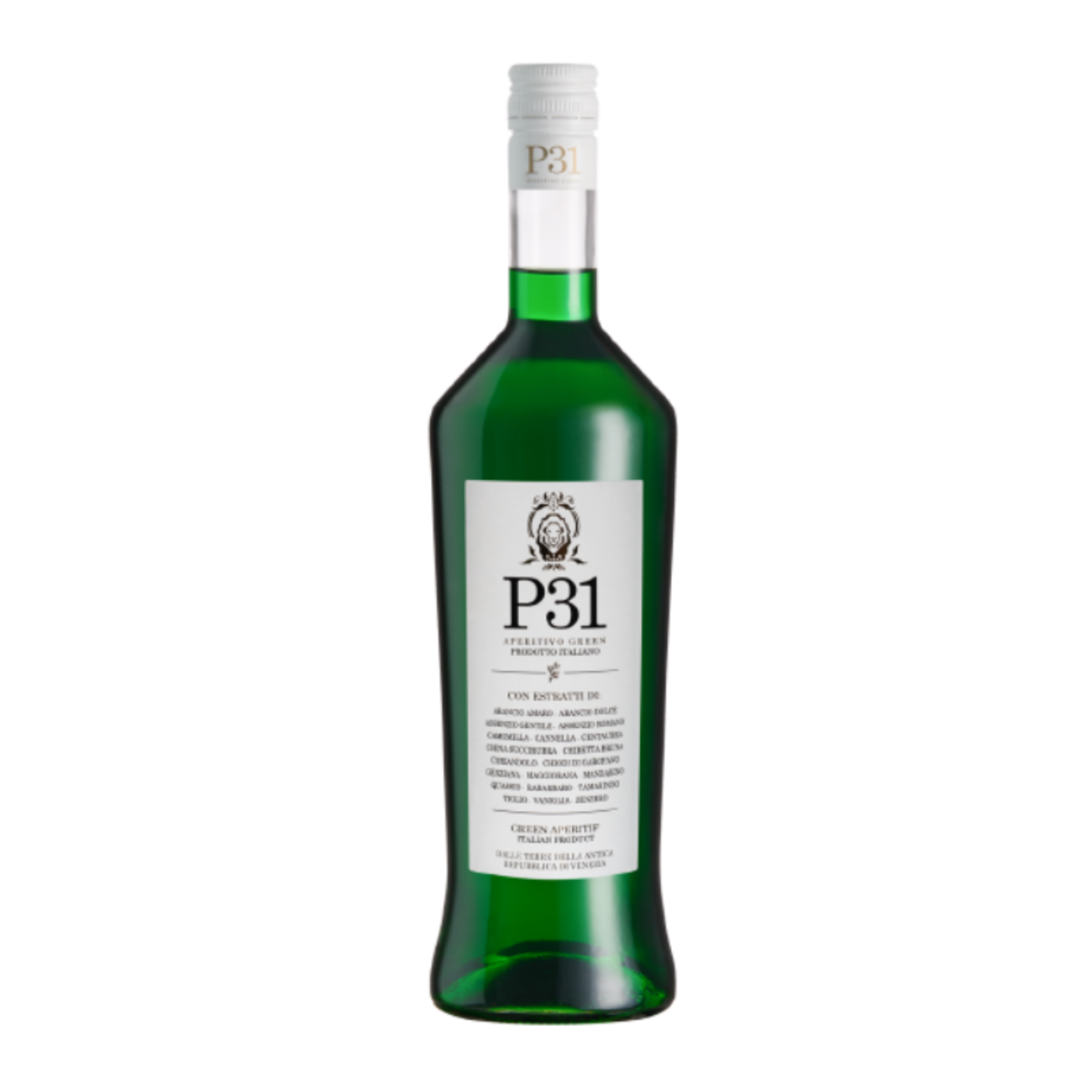 P31 APERITIVO GREEN 1.0LT - 11% em embalagem de vidro verde, ideal para coquetéis e aperitivos.