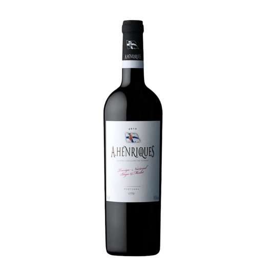 A HENRIQUES TINTO BAIRRADA TOURIGA NACIONAL BAGA E MERLOT 0.75 em garrafa, vinho tinto de Portugal.