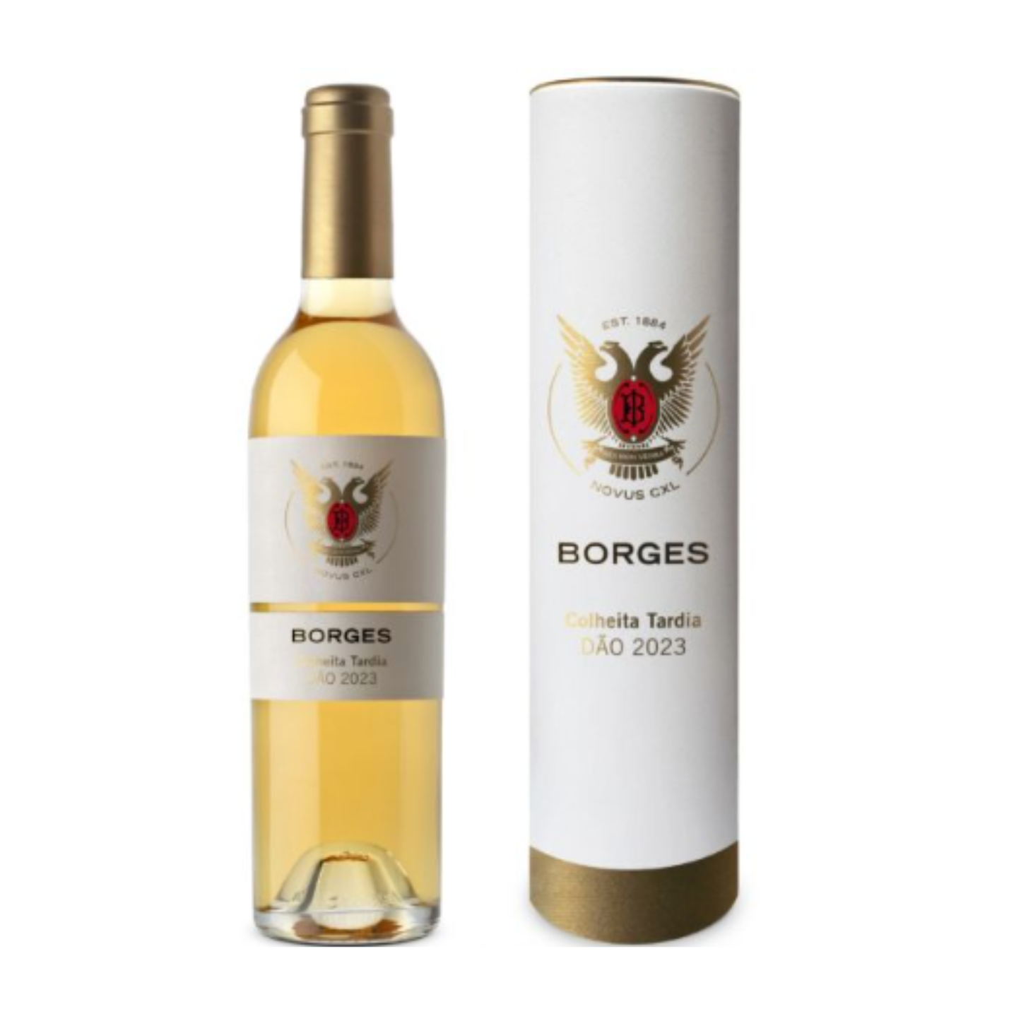 COLHEITA TARDIA BORGES DÃO 0.375L, garrafa de vinho branco com embalagem, Portugal, Sociedade dos Vinhos Borges.