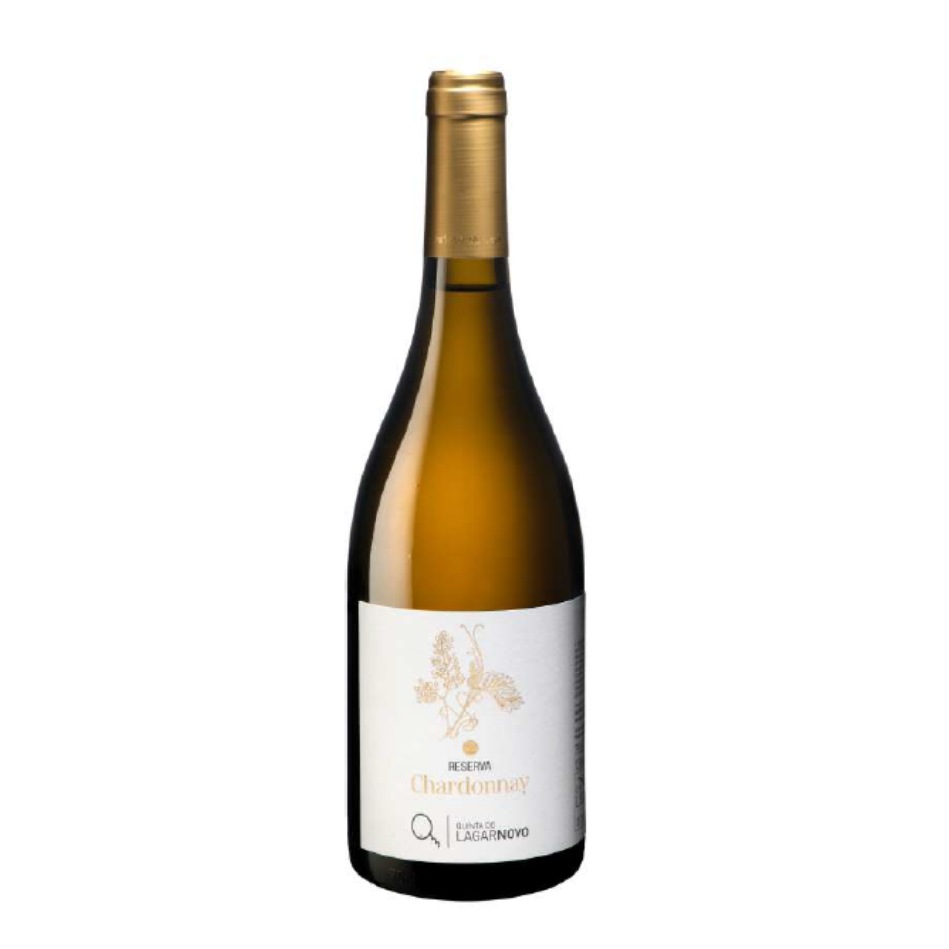 QUINTA LAGAR NOVO CHARDONNAY 0.75 garrafa de vinho branco de Portugal com rótulo elegante.