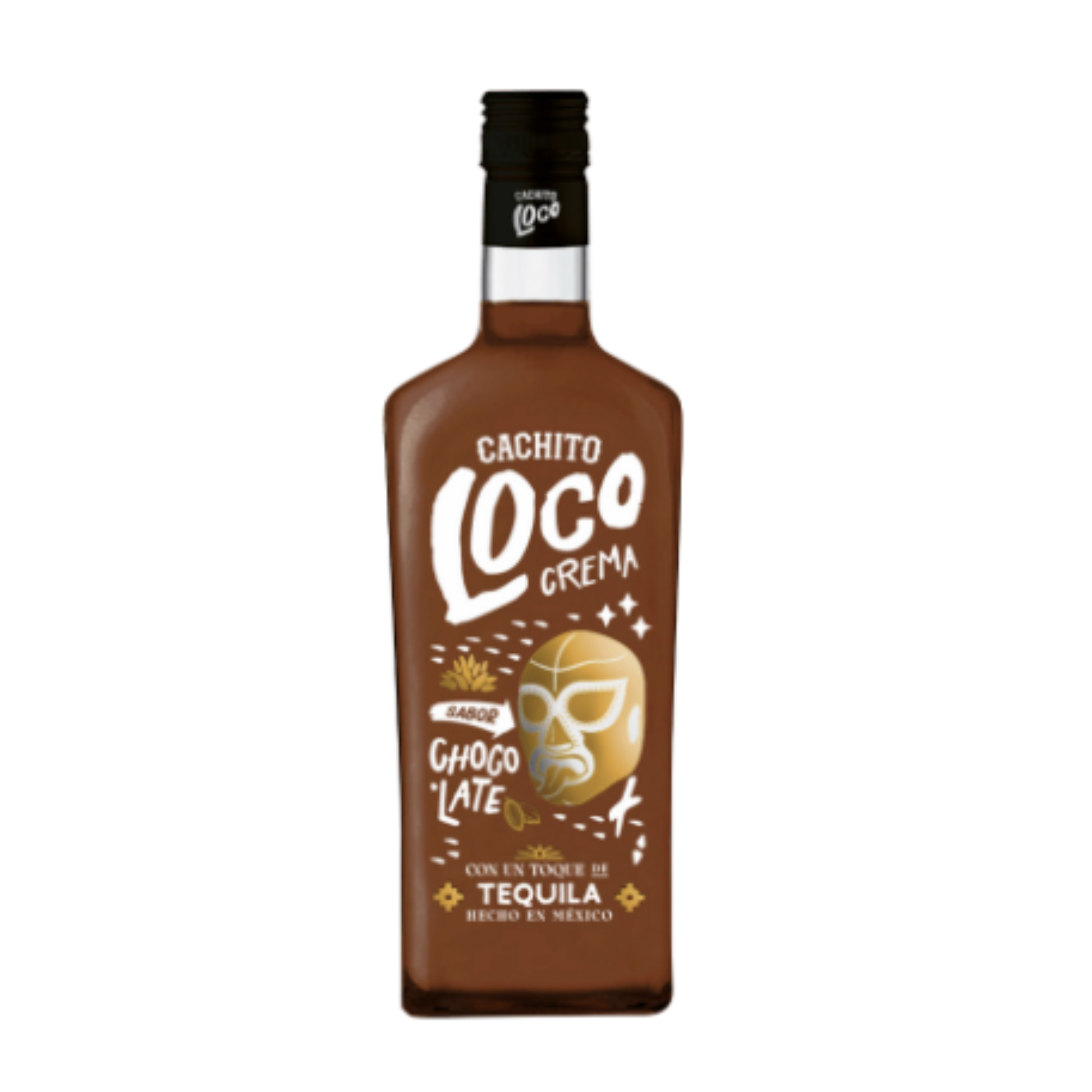CACHITO LOCO CREME TEQUILA CHOCOLATE 0.70 em uma garrafa de 700ml com sabor a chocolate.