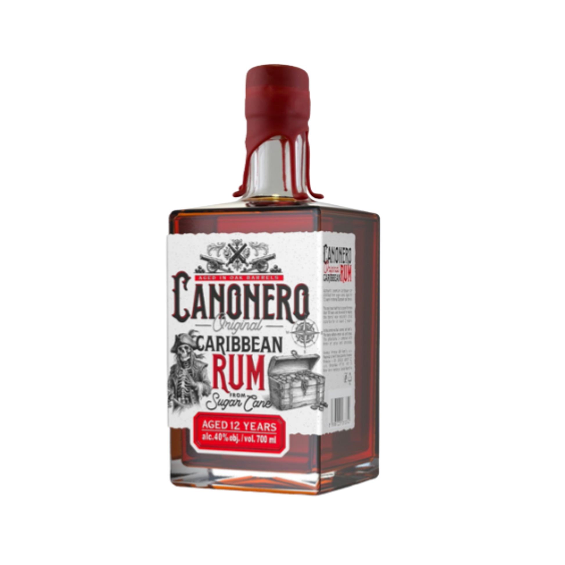 CANONERO RUM 12ANOS BLACK 0.70L - garrafa de rum caribenho envelhecido por 12 anos, 0,70L.