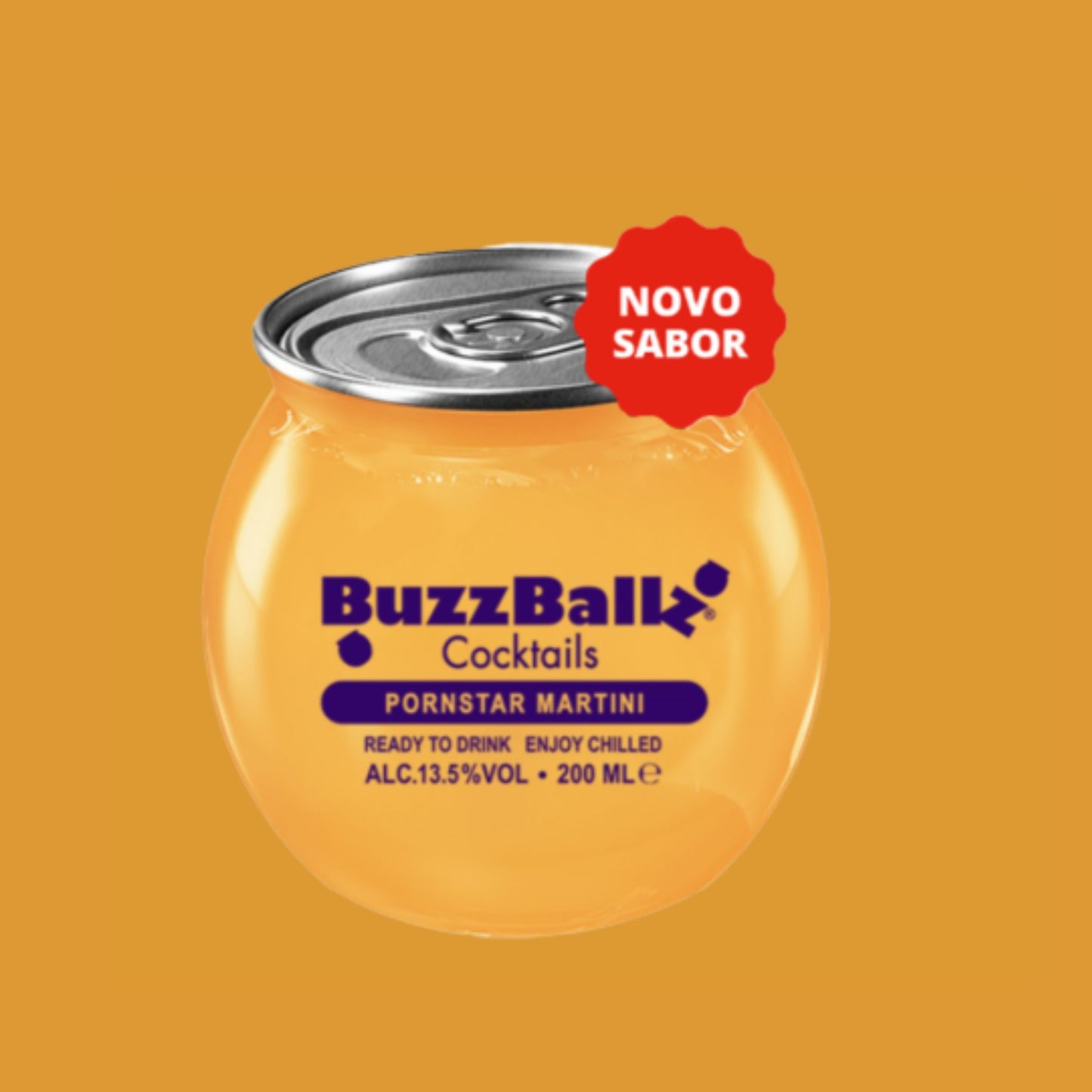 BUZZBALLZ Cocktail Pornstar Martini 0.20L em lata, pronta a beber, sabor maracujá com baunilha, teor alcoólico 13.5%.