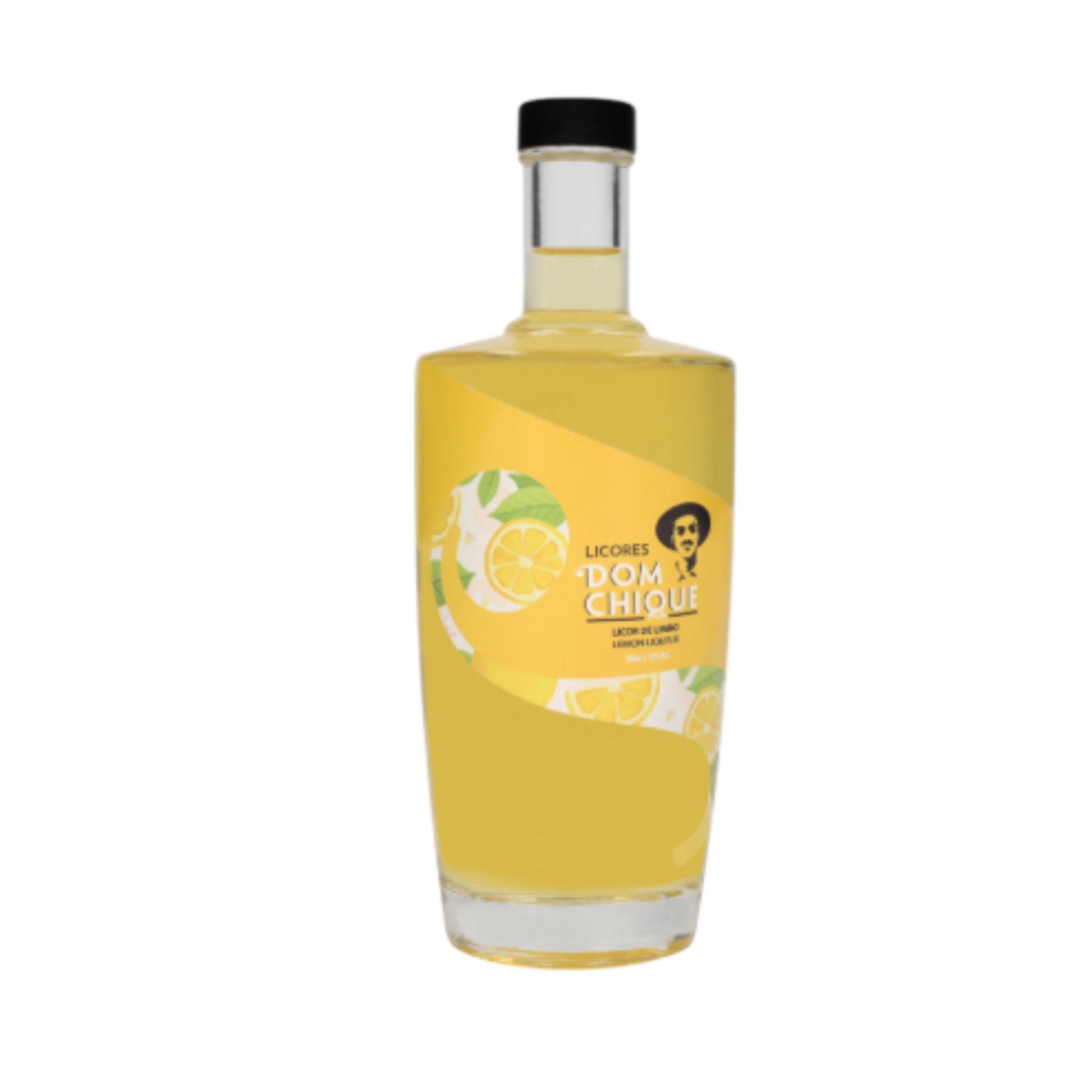 LICOR DE LIMÃO DOM CHIQUE 0.50 em garrafa com rótulo colorido e design moderno.