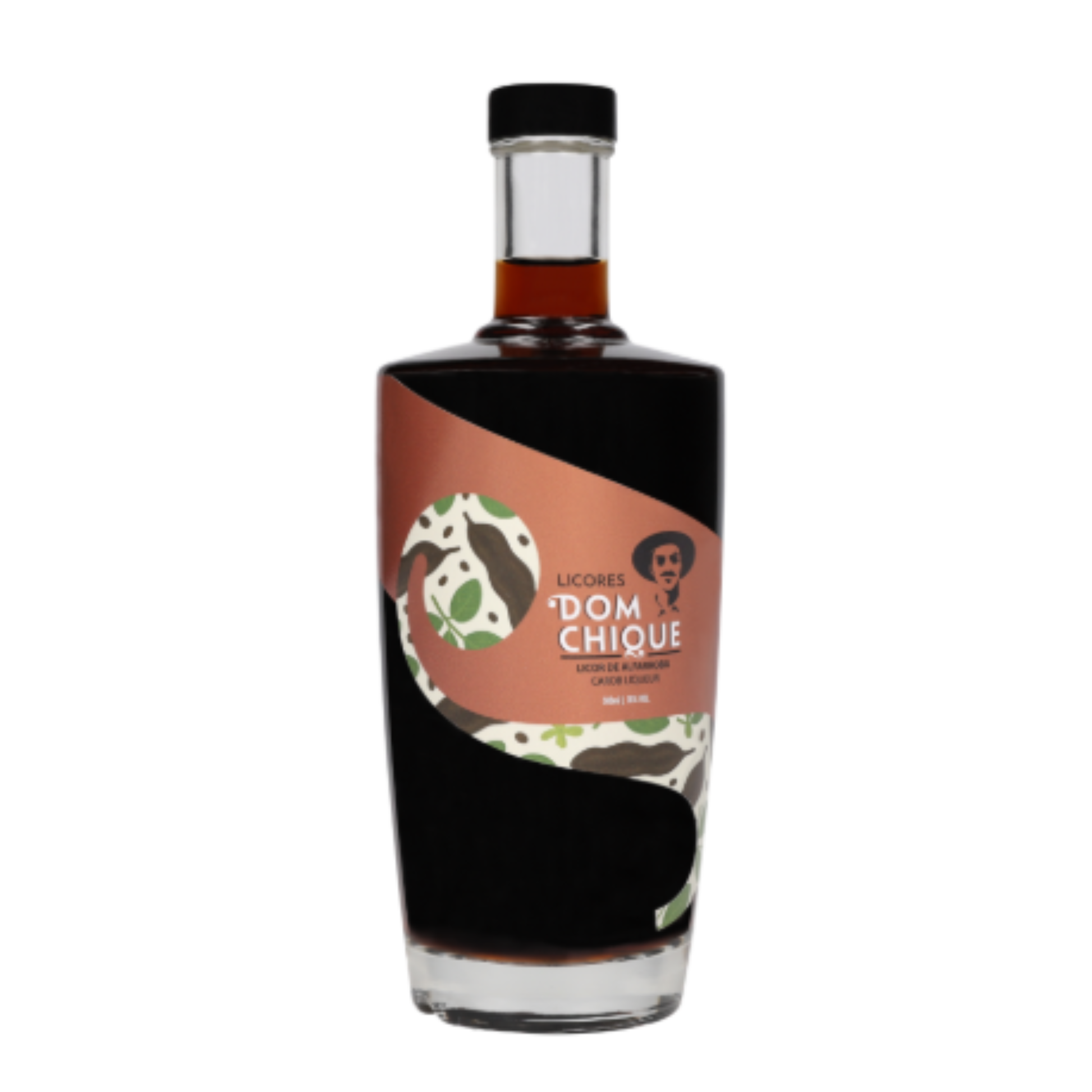 LICOR DE ALFARROBA DOM CHIQUE 0.50 em garrafa elegante, destacando seu design moderno e atraente.