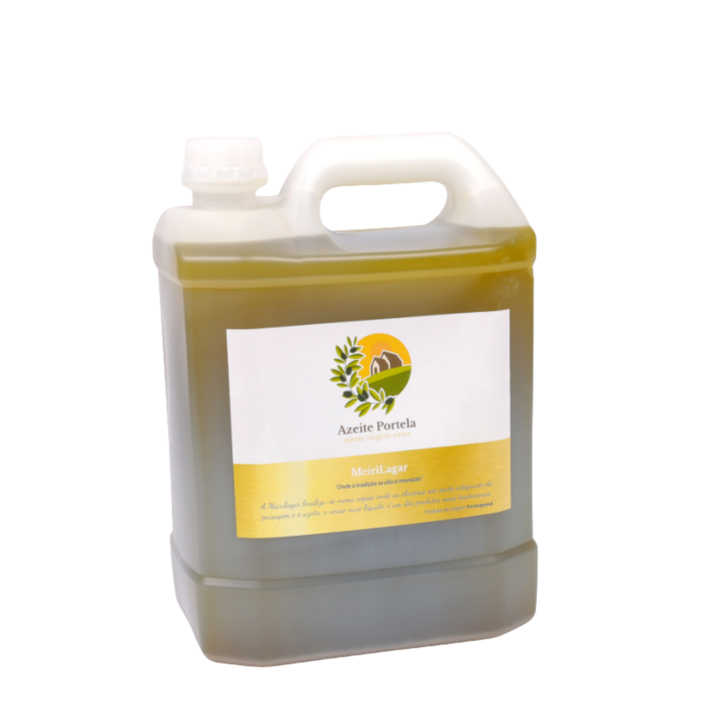 Azeite Portela Virgem Extra Garrafão 5Lt em garrafa plástica, de qualidade superior e equilibradamente frutado.
