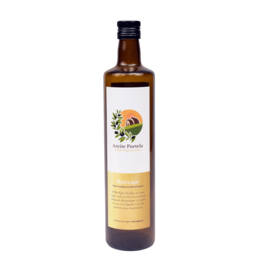 Azeite Portela Virgem Extra 750ml em garrafa de vidro, de qualidade superior e notas frutadas.