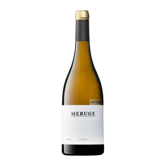 Lavradores de Feitoria Meruge Branco 0.75, vinho branco Douro, com rótulo elegante e cor palha citrina.