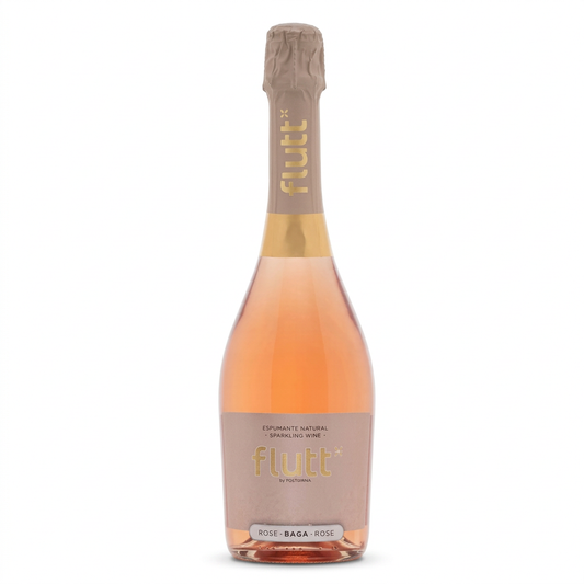 Flutt Espumante Bruto Rosé em fundo branco