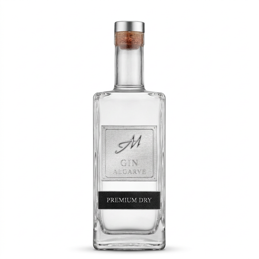Gin Algarve Premium Dry em fundo branco