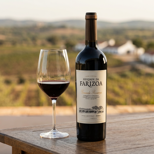 Herdade da Farizoa Grande Reserva Tinto em ambiente comercial