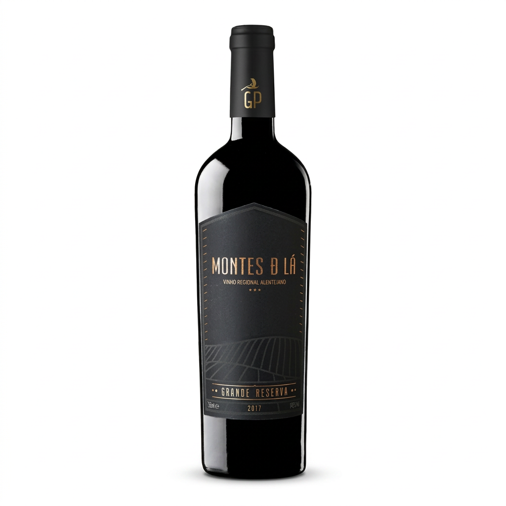 Montes de Lá Grande Reserva Tinto em fundo branco
