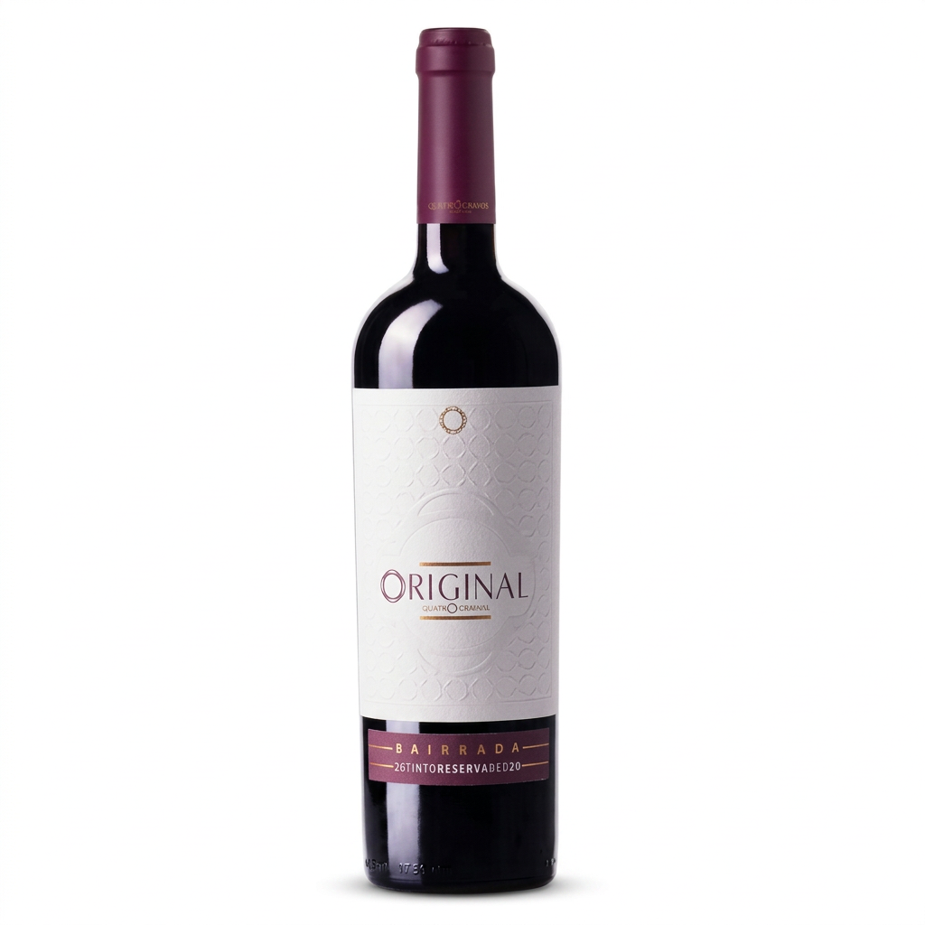 Original Quatro Cravos Reserva Tinto em fundo branco