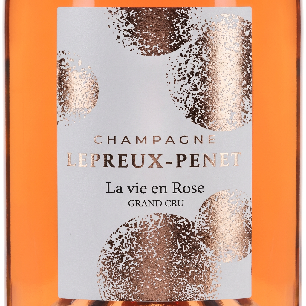 Pormenor aproximado do rótulo Lepreux-Penet La Vie en Rose