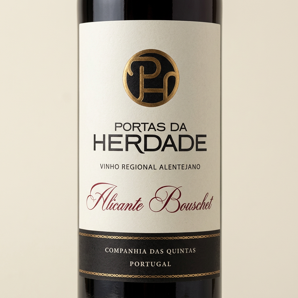 Pormenor do rótulo Alicante Bouschet